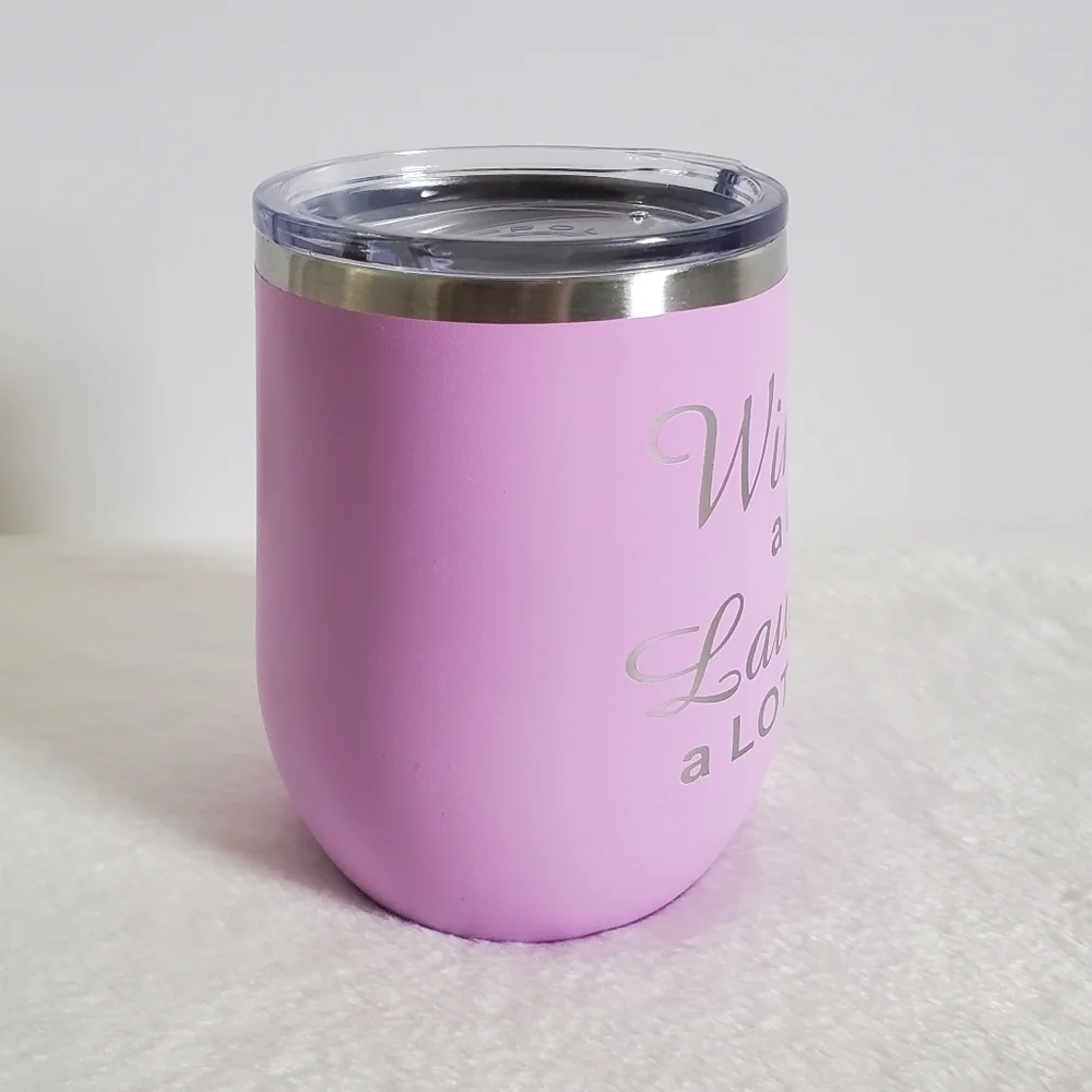 Polar Camel Purple Lilac Stainless Steel Wine Tumbler With Lid 12 Oz